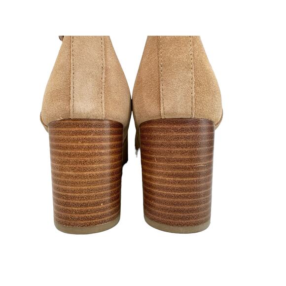 NEW Blondo Tamzin Waterproof Suede Camel Tan Ankle Booties Buckle Block Heel 10M - Picture 7 of 12